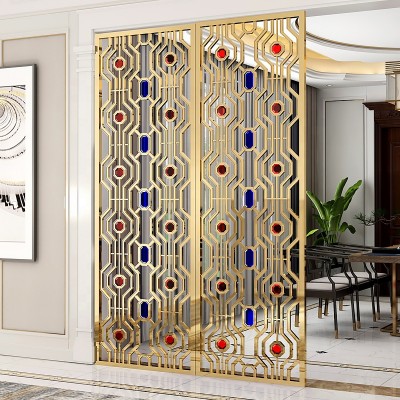 Luxury Brass Metal Partition Wall Sliding Doors Sliding Wall Panel Screen