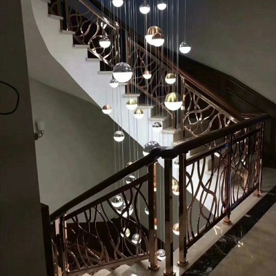 Custom Indoor Metal Staircase Stainless Steel Decorative Stair Balustrade