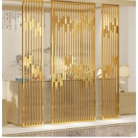 Customized Hotel Lobby Metal Decorative Partition Gold Stainless Steel Screen