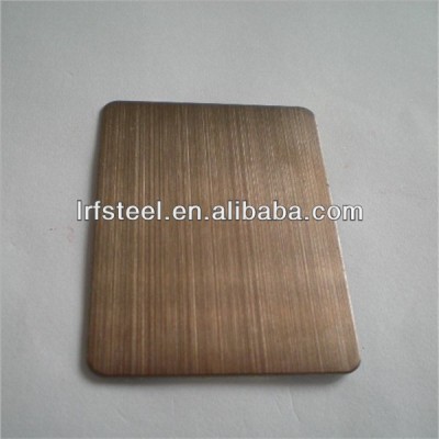 Color brass hairline finish stainless steel sheet