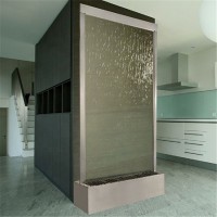 Customized tempered glass home decoration stainless steel indoor water wall