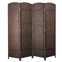 Decorative Freestanding Black  Brown Woven Design Wood Privacy dubai Room Divider Folding Screen to divider room