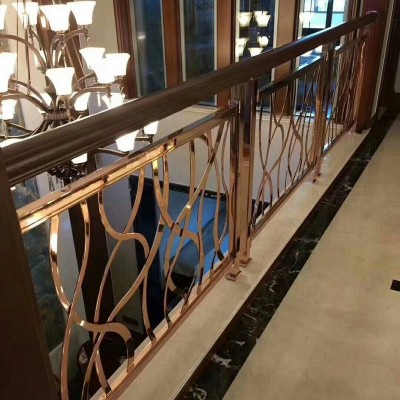 Curved Staircase Stainless Steel Laser Cut Design Railing