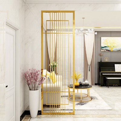 Fashion Apartment Metal Partition Wall Pipe Design Stainless Steel Screen in Gold Finish