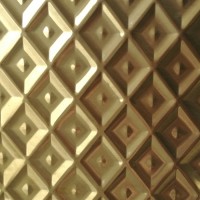 3D Embossed 201 Stainless Steel Decorative Sheets With Gold Colored